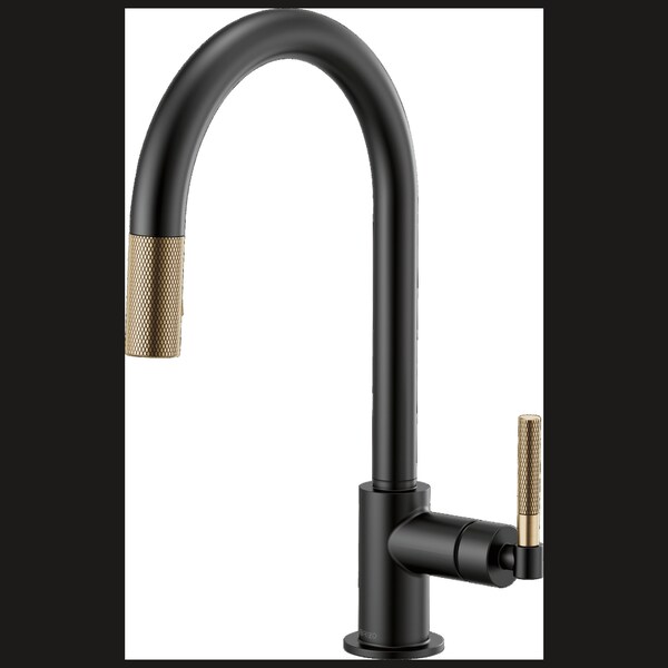 Brizo Litze PullDown Faucet with Arc Spout and Knurled Handle 63043LF